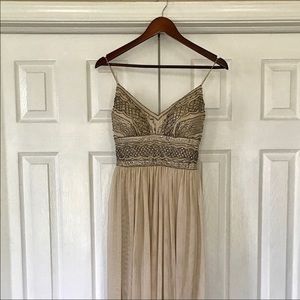 BHLDN Aida dress in Nude